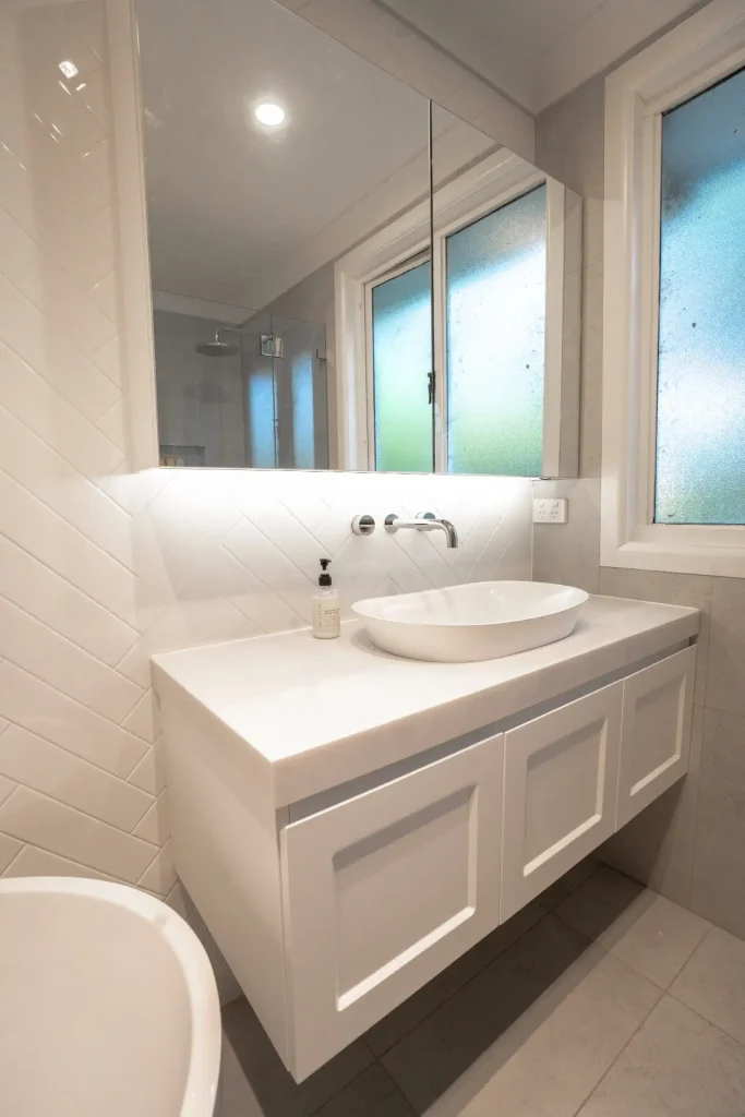 Parramatta bathroom renovation vanity and tiles