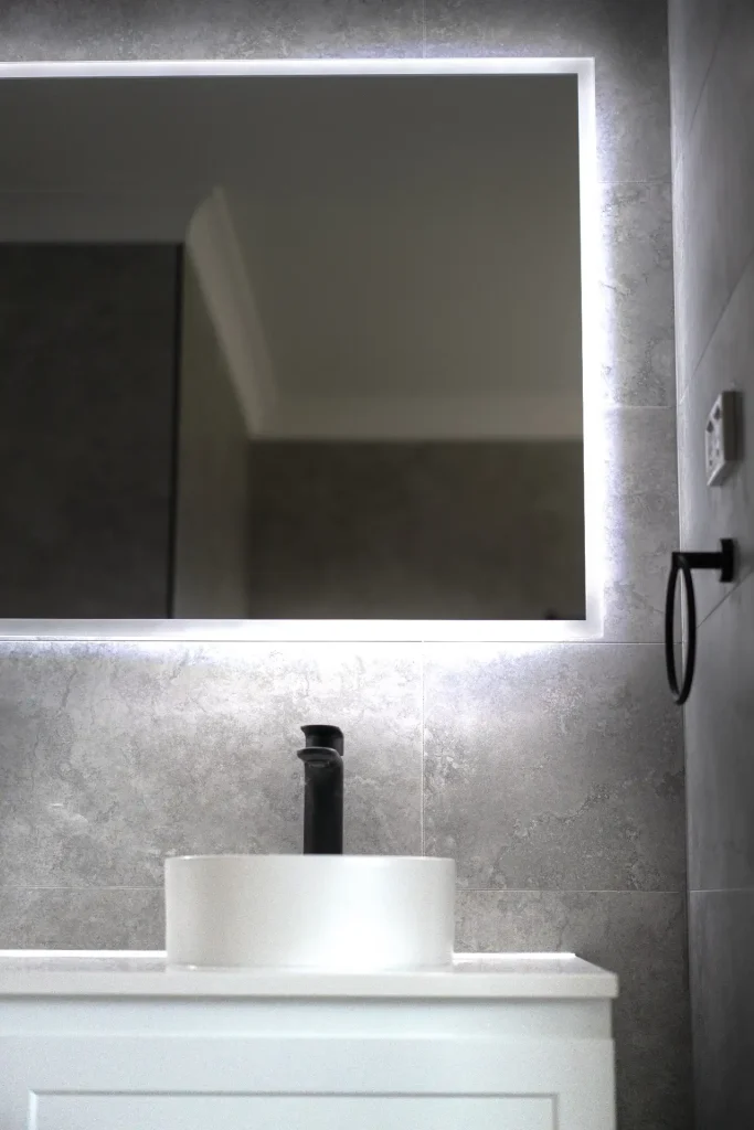 Modern bathroom renovation finish