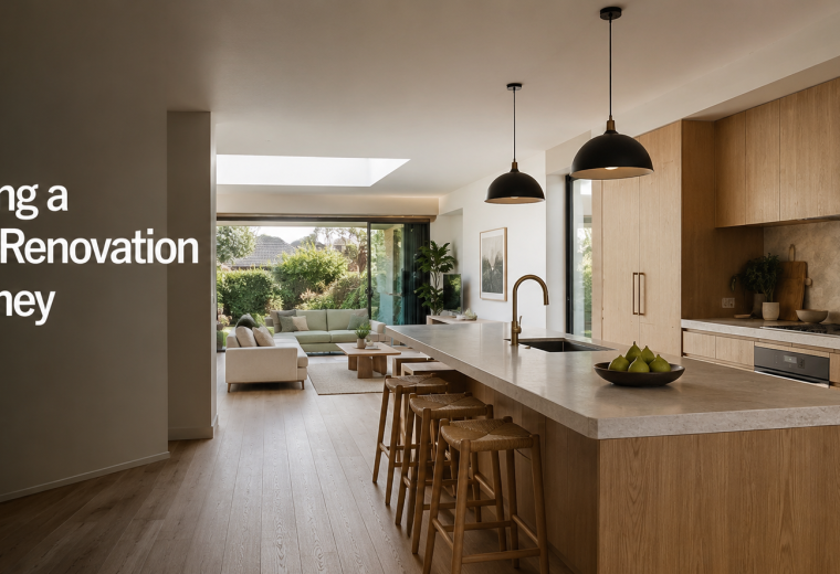 Planning a home renovation in Sydney with a modern kitchen and living area
